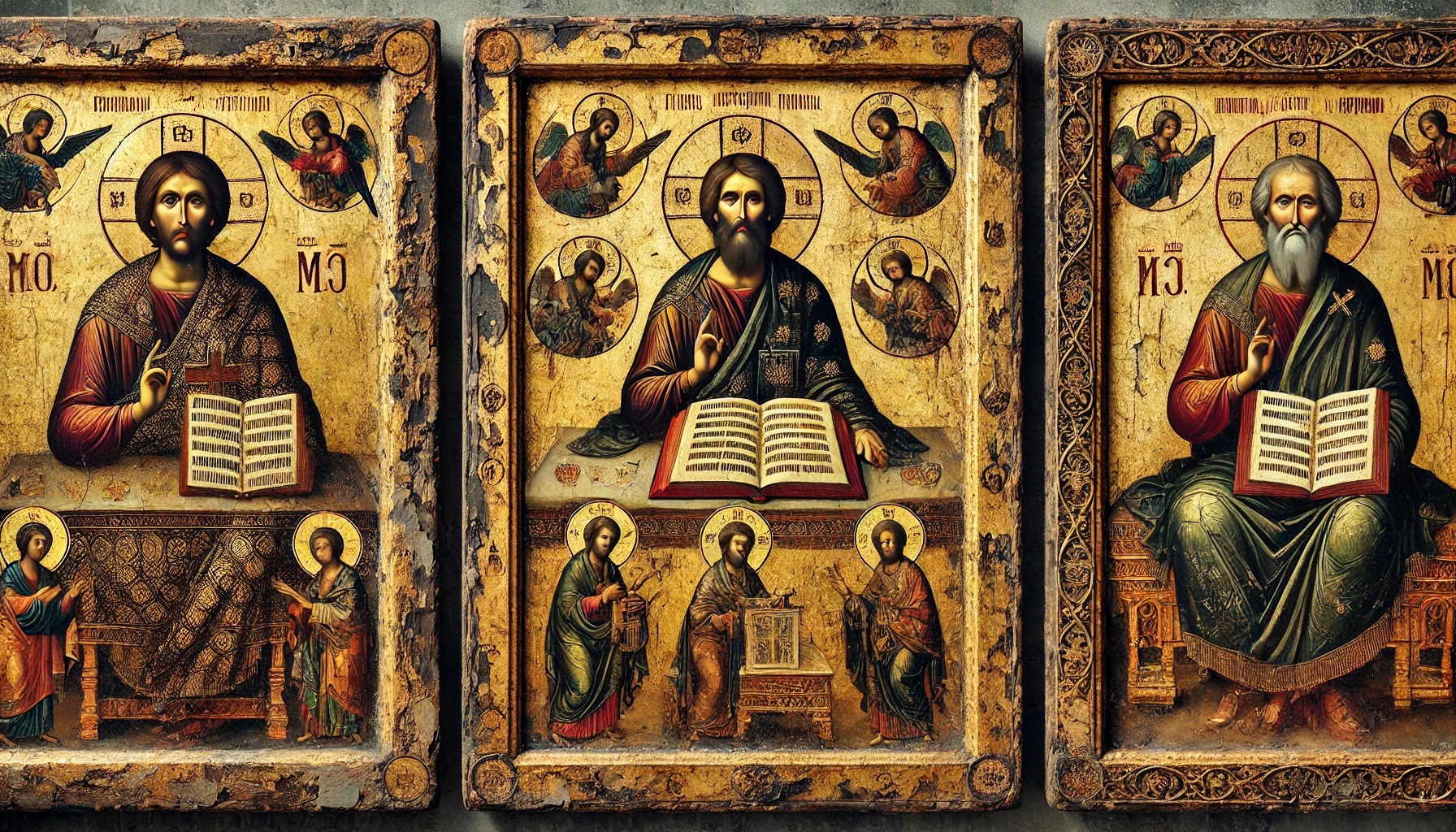 DALLE_2024-10-12_170933_-_Three_extremely_aged_Russian_icons_from_the_17th_century_in_landscape_format_each_with_unique_religious_depictions_showcasing_heavy_age_marks_deep_.jpg